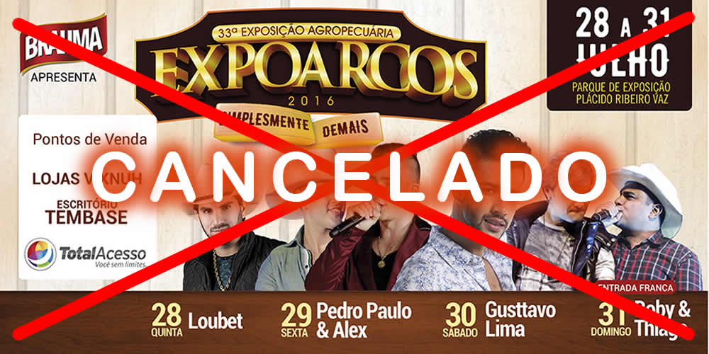 Cancelamento da Expo Arcos. - Onde foi parar a Exposição Agropecuária e Industrial de Arcos?