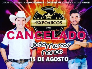 Último show da Expô Arcos é cancelado