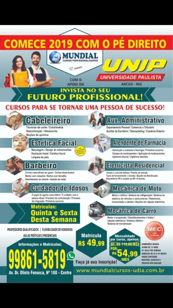 APRENDA UMA PROFISSÃO OU ABRA O SEU PRÓPRIO NEGÓCIO POR APENAS $54.99 MENSAIS. 