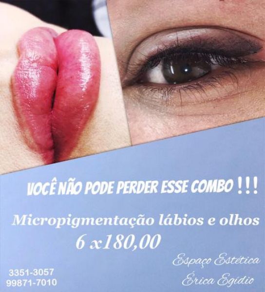 Micropigmentação Olhos e Lábios em um combo especial neste mês!
