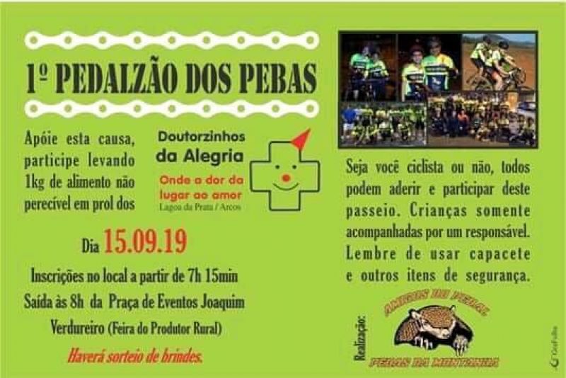 Amigos do Pedal Pebas da Montanha e Doutorzinhos da Alegria promovem o primeiro Pedalzão dos Pebas
