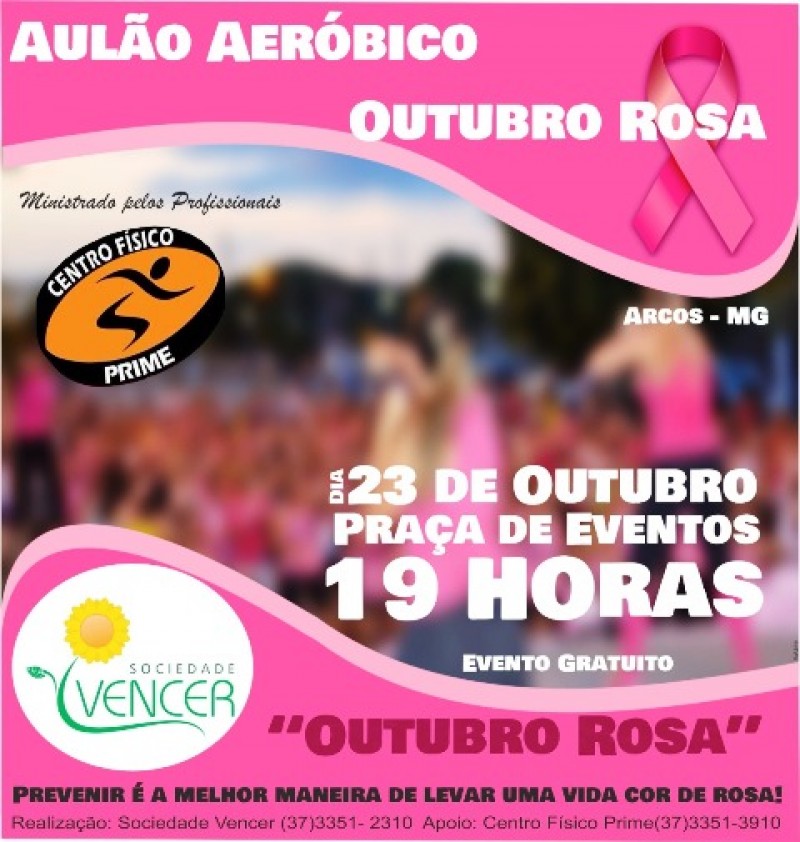 Sociedade Vencer promove Aulão Aeróbico - Outubro Rosa nesta quarta-feira