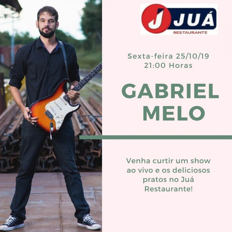 Gabriel Melo ao vivo no Juá Restaurante com acompanhamento da melhor pizza
