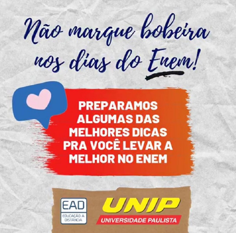 Dicas Enem 2019 Unip Polo Arcos