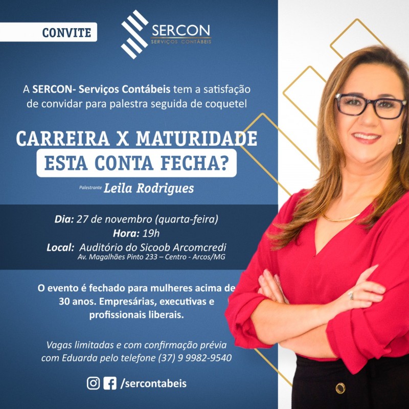 Sercon Serviços Contábeis homenageia as Mulheres Empreendedoras de Arcos