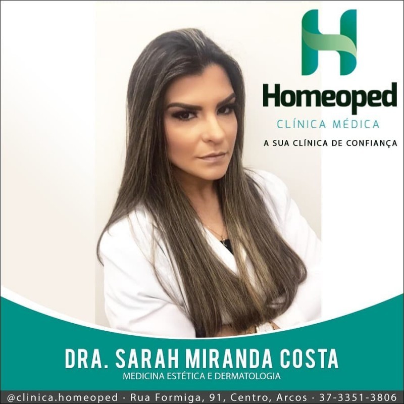 Dr Sarah agora estará atendendo na Clínica Homeoped em Arcos, agende já seu Horário