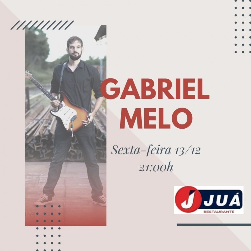 Artista Gabriel Melo compositor do lançamento "Há um Lugar" comanda o show ao vivo no Juá hoje