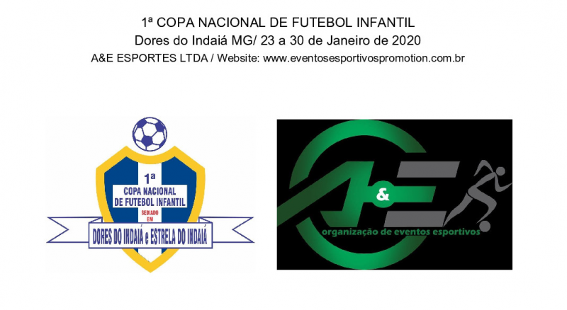 Copa Nacional de Futebol Infantil será realizada ainda em Janeiro na cidade de Dores do Indaiá