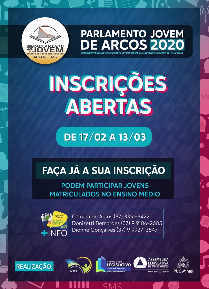 Parlamento Jovem de Arcos abre inscrições para as atividades de 2020