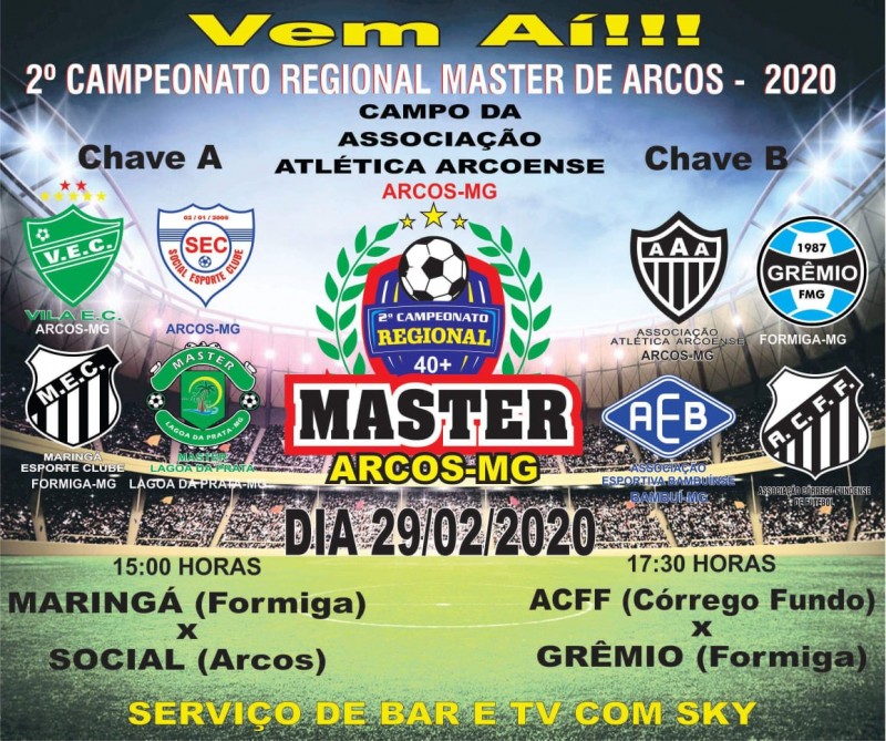 2° Edição do Campeonato Master 40+ de Arcos começa hoje