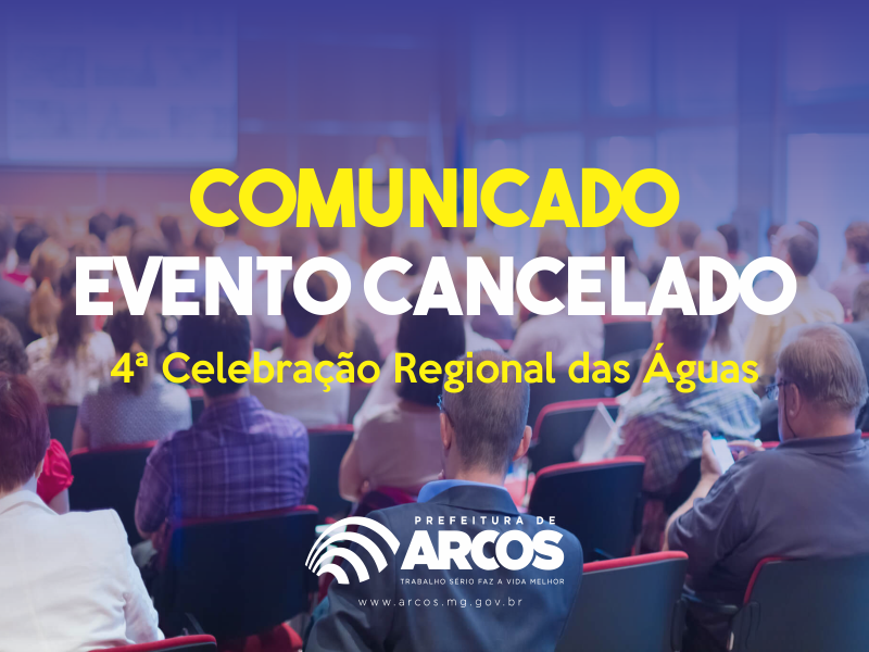 COMUNICADO – Cancelamento 4ª Celebração Regional das Águas