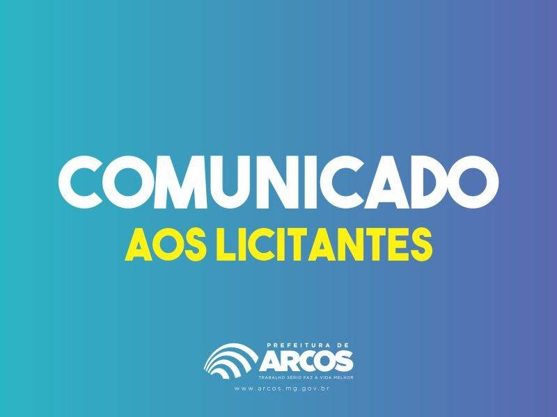 Comunicado aos licitantes