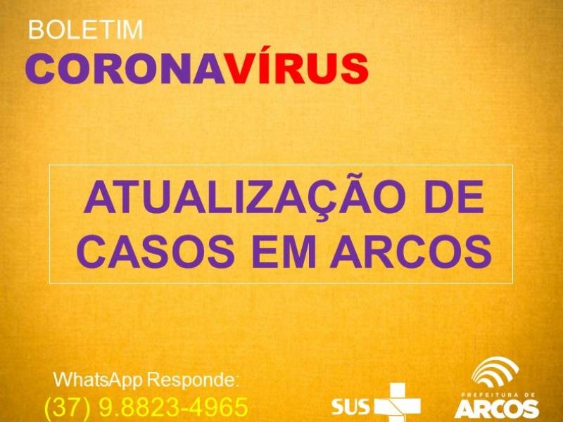 25/03/2020: BOLETIM ATUALIZADO PARA COVID-19 EM ARCOS