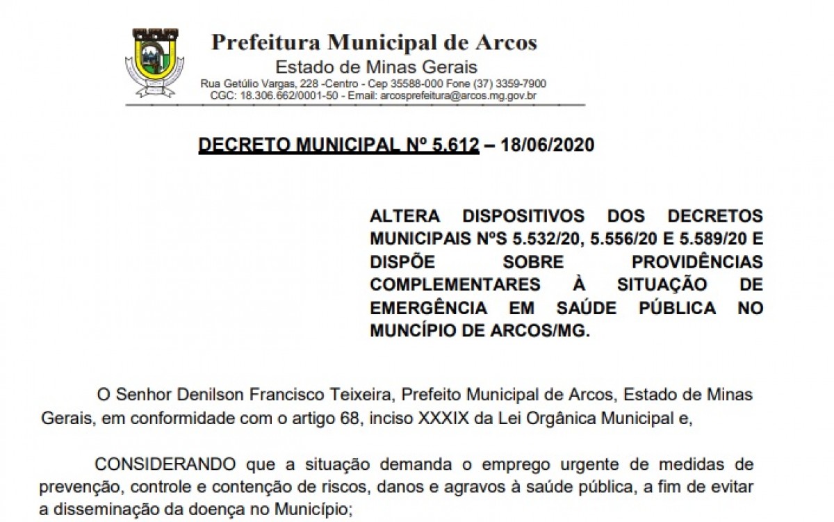Divulgado novo Decreto que trata das novas ações de flexibilização das atividades no município.