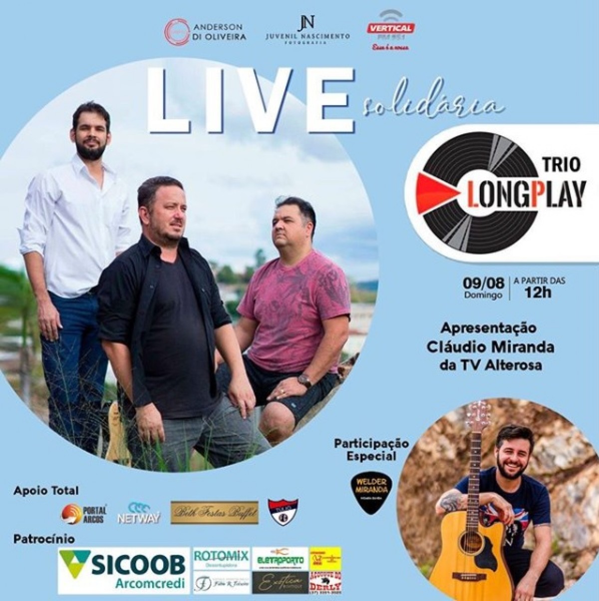O dia dos pais vai ser ainda mais especial com a Live Solidária do trio LongPlay