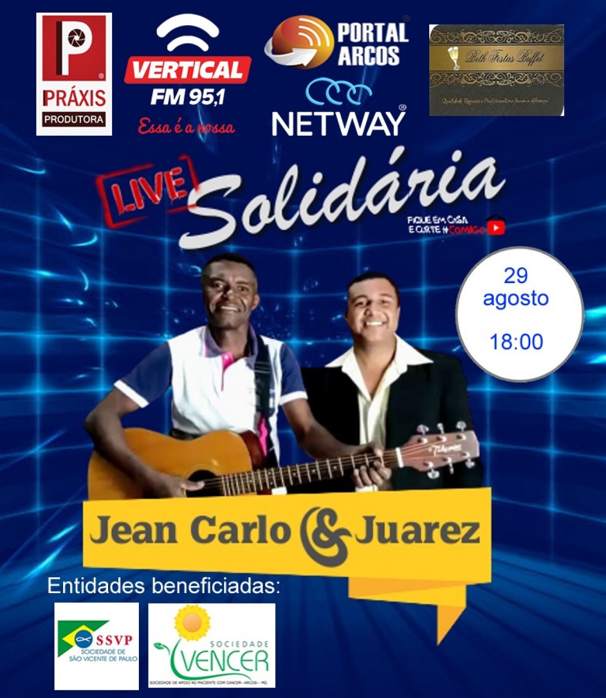 Live Jean Carlo e Juarez em prol da Pousada dos Bertos e da Sociedade Vencer