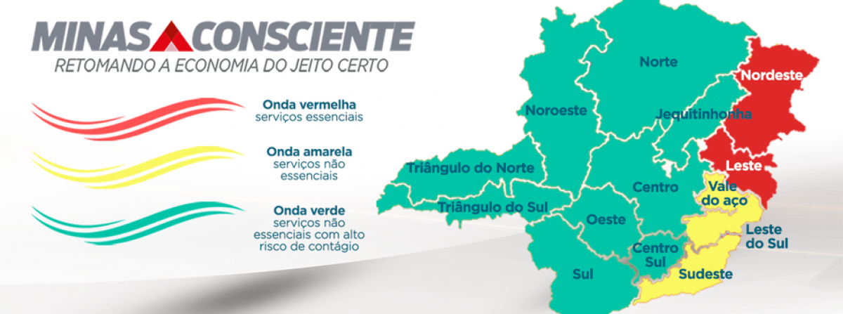 Quatro macrorregiões de Saúde regridem para fases mais restritivas do Minas Consciente