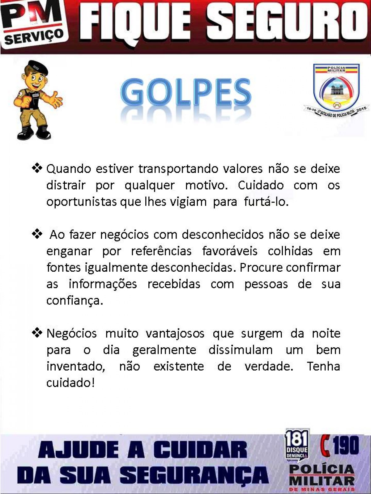 Dicas da PM