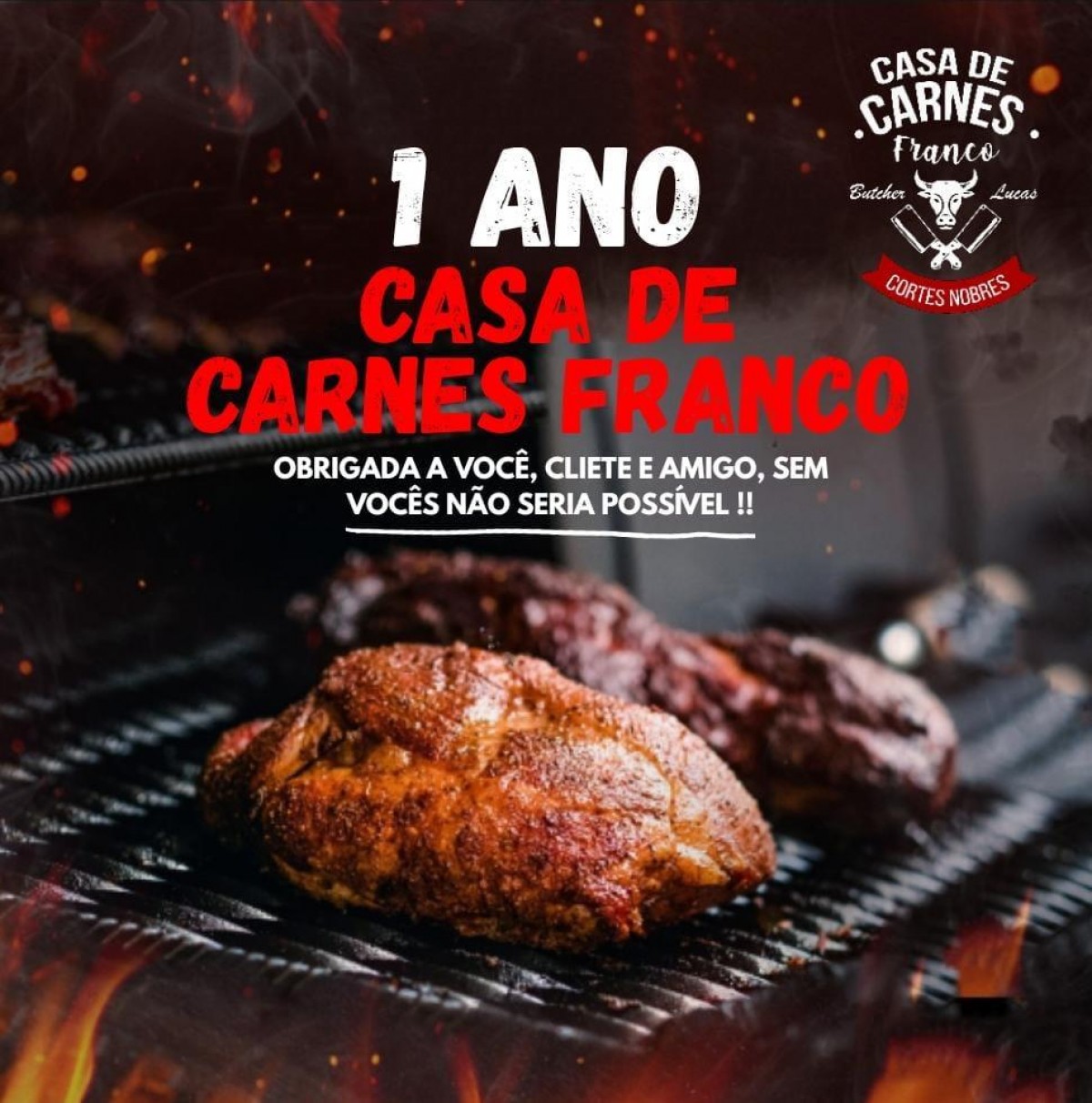 Casa de Carnes Franco comemora seu primeiro aniversário com promoção!!!