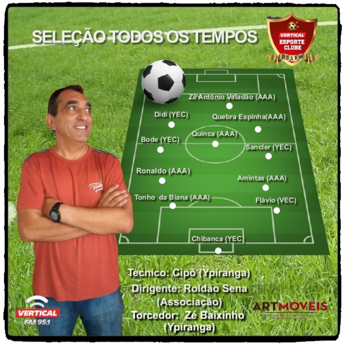 Programa Papo de Bola com Zagueirão da Rádio Vertical elege os maiores craques de todos os tempos
