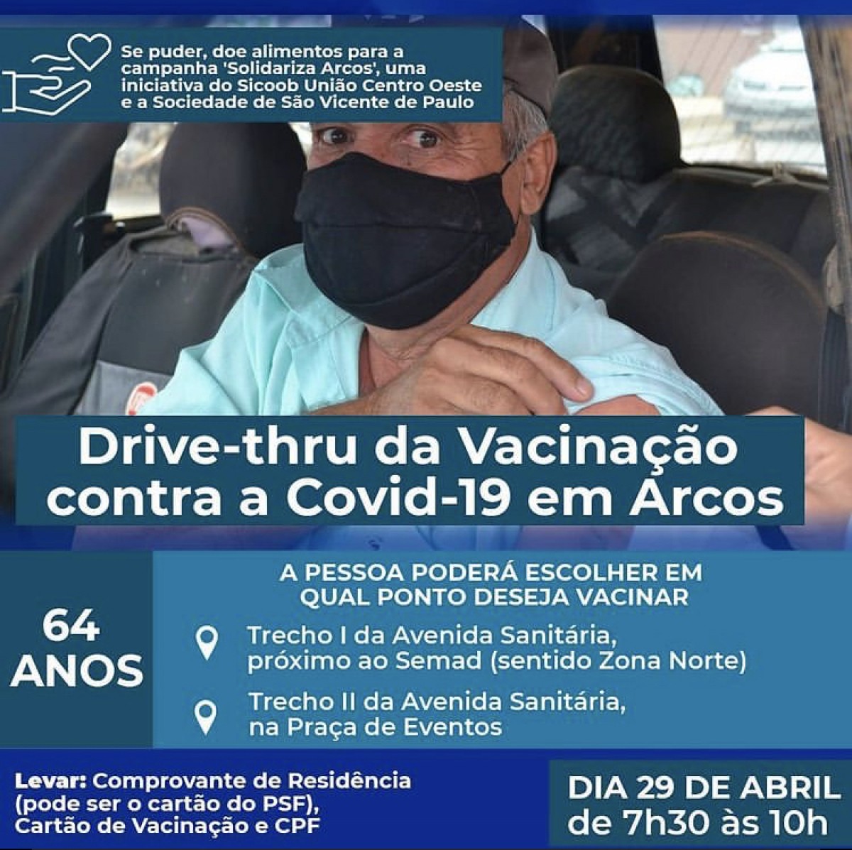 AMANHÃ (29) TEM VACINAÇÃO PARA IDOSOS DE 64 ANOS