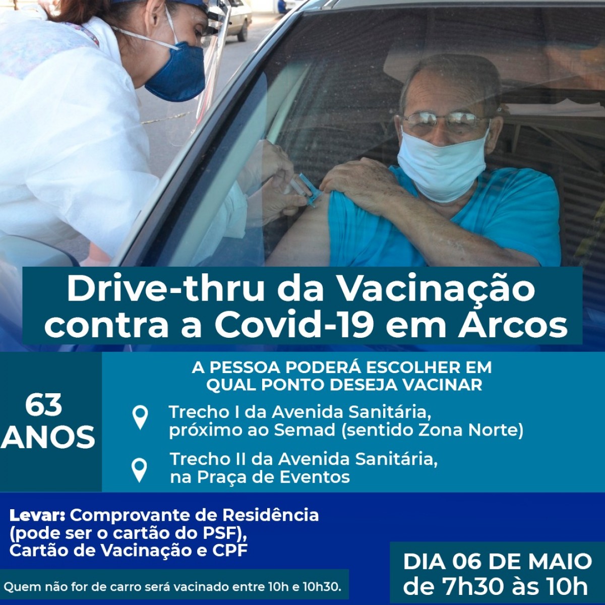 NESTA QUINTA-FEIRA (06) TEM VACINAÇÃO PARA IDOSOS DE 63 ANOS