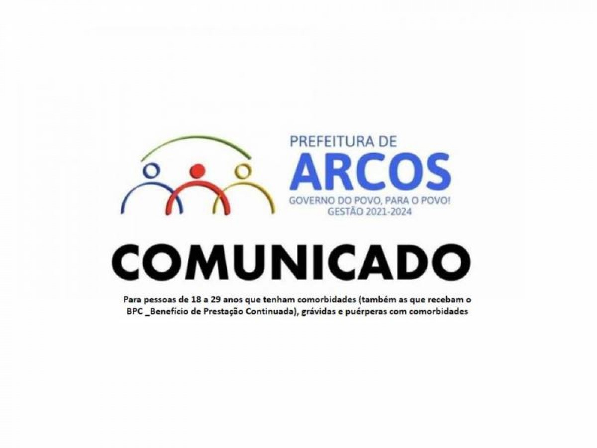 Covid-19: pessoas de 18 a 29 anos com comorbidades devem procurar PSF e preencherem FORMULÁRIO de vacinação na sexta-feira (04)