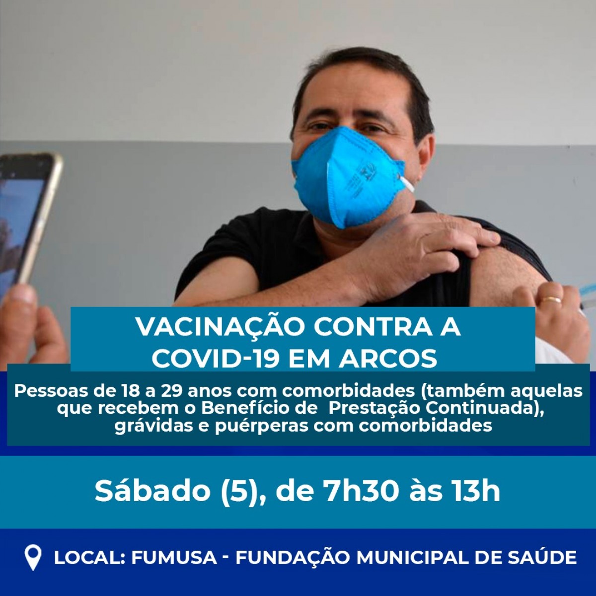 COVID-19: Pessoas de 18 a 29 anos com comorbidades serão VACINADAS na FUMUSA; veja programação
