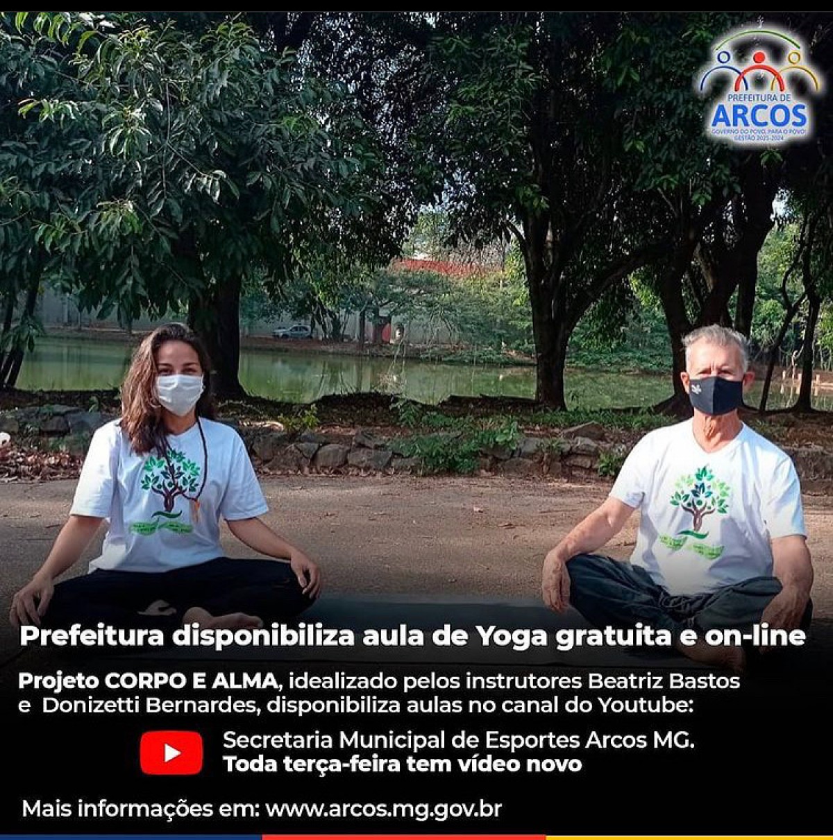 Prefeitura de Arcos oferece aula de yoga gratuita e on-line