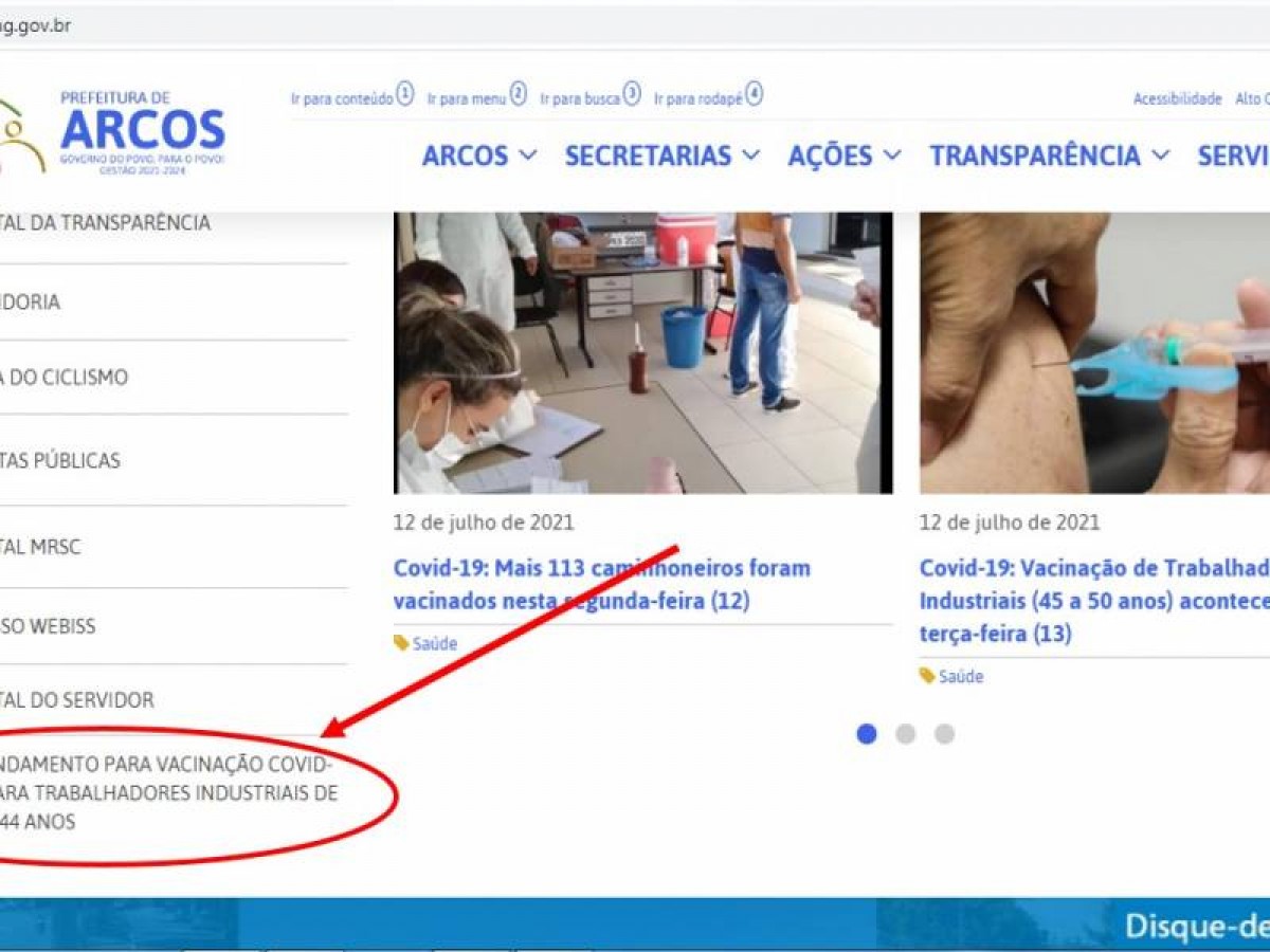Vacinação Covid-19: Está aberto cadastro para Trabalhadores da Indústria (idade de 40 a 44 anos)
