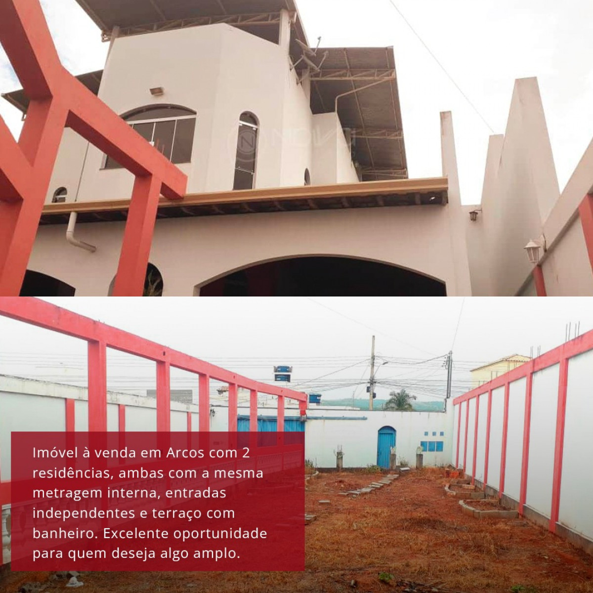 Excelente oportunidade para quem deseja algo amplo - Imóvel à venda em Arcos com 2 residências. Confira!!!