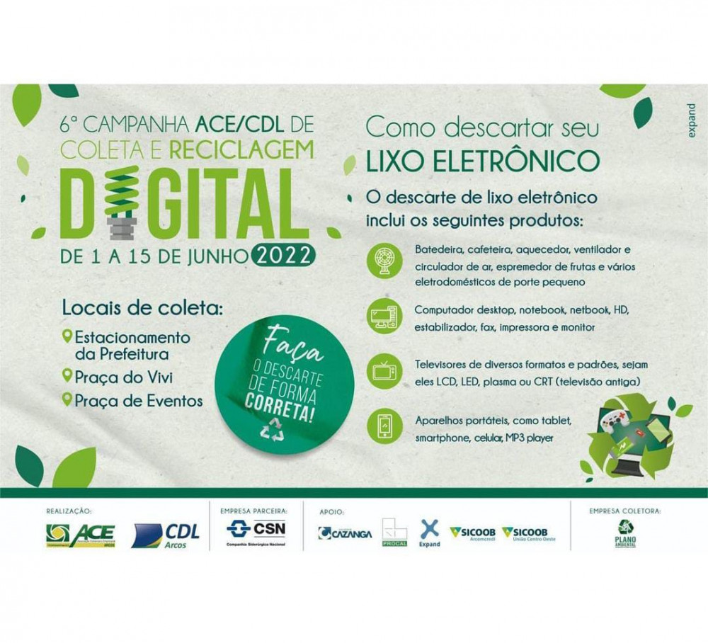 6º Campanha ACE/CDL de coleta e reciclagem digital