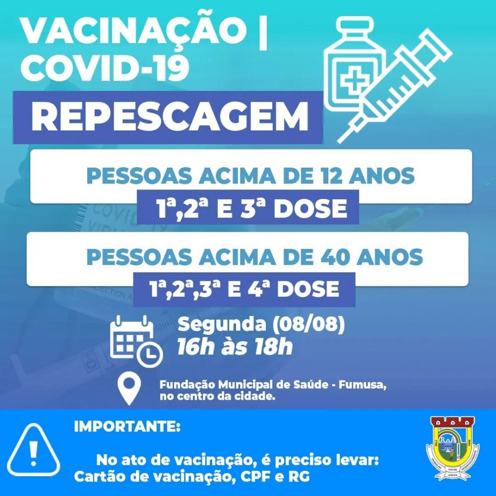 Hoje tem repescagem na vacinação contra Covid-19