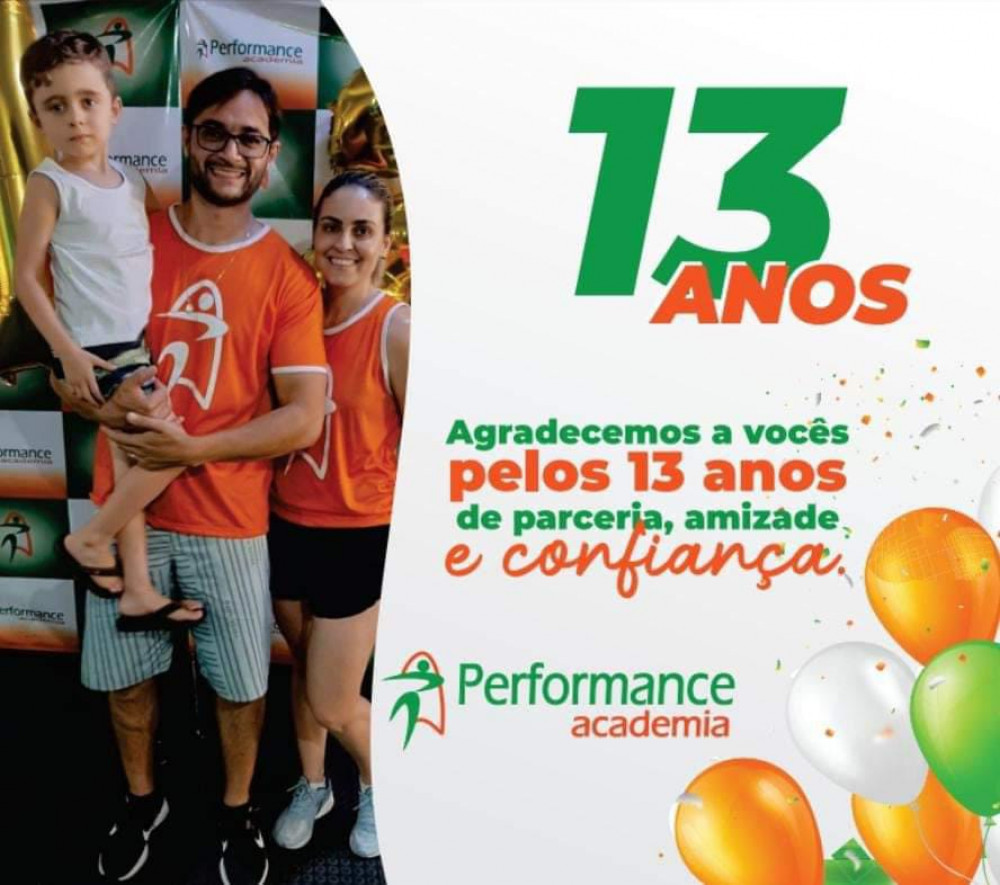 Performance Academia completa 13 anos de trabalho e dedicação aos seus alunos