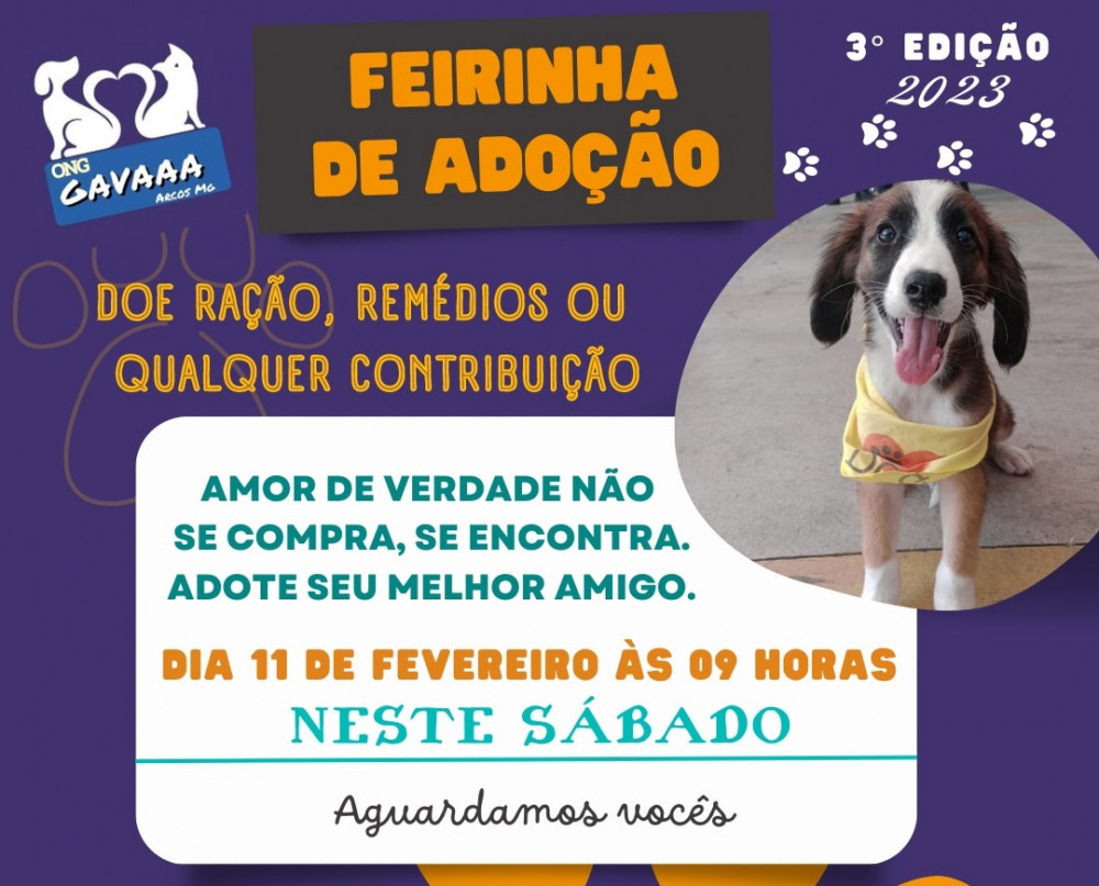 Ong Gavaaa realiza mais uma edição de sua feirinha de adoção neste sábado