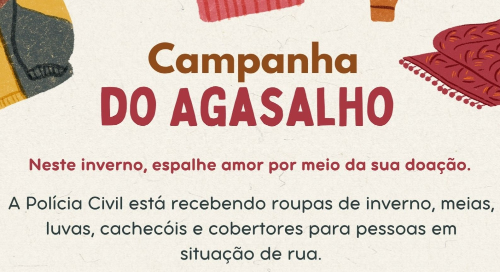 Polícia Civil em Arcos arrecada itens de inverno para pessoas em situação de rua
