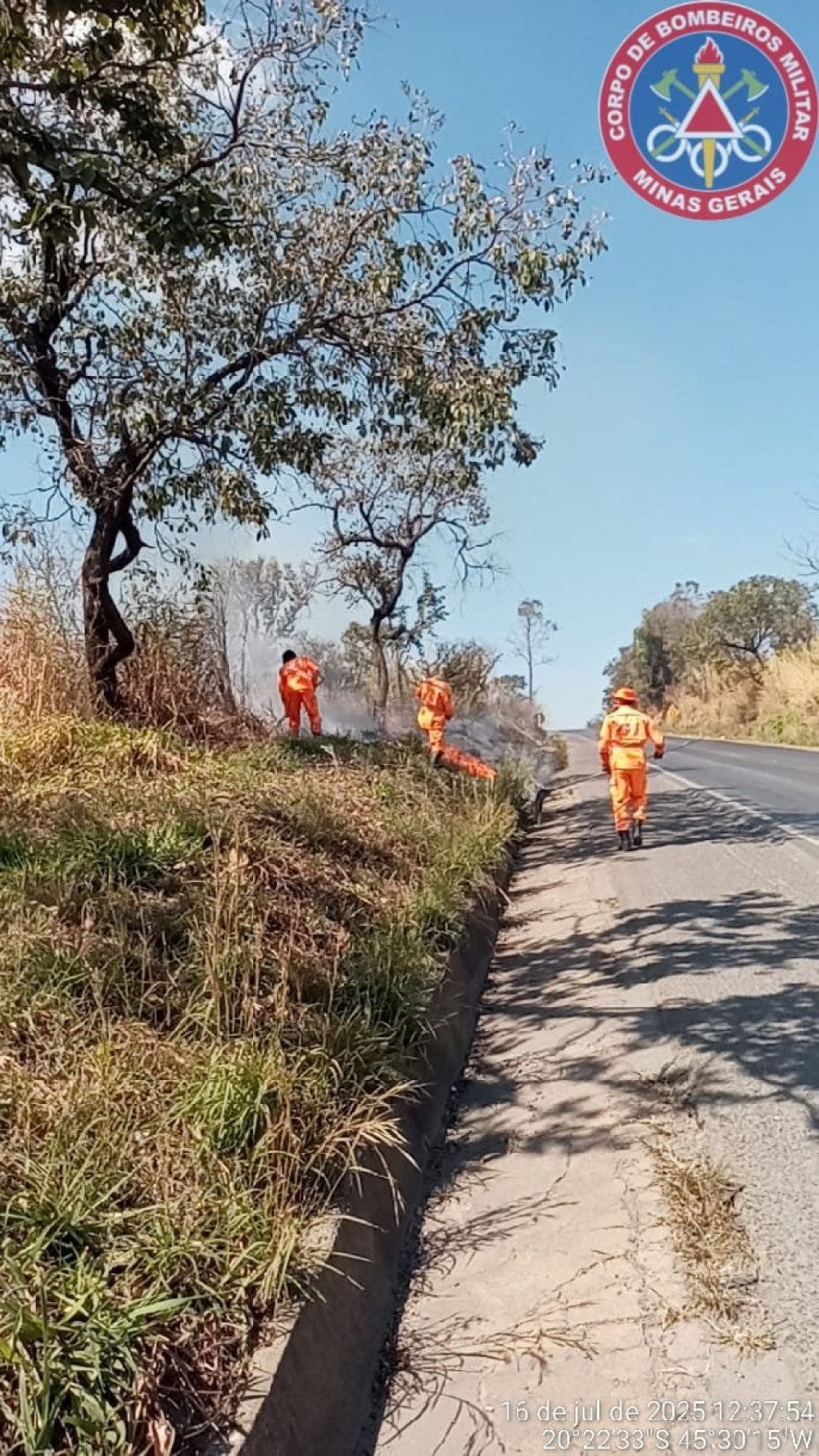 Incêndio em mata é contido antes de atingir proporções maiores na BR-354