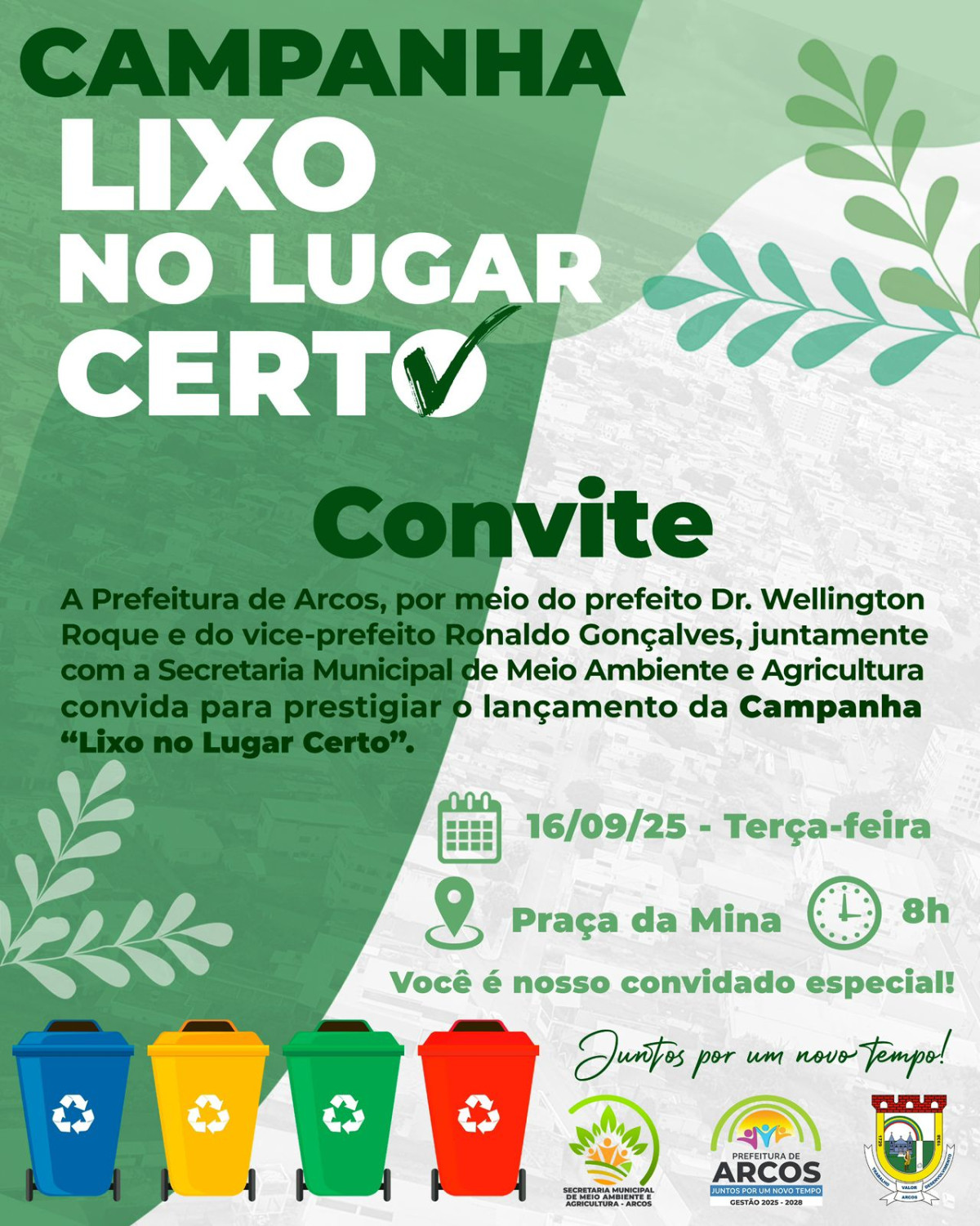 Arcos retoma coleta seletiva com campanha para incentivar a reciclagem