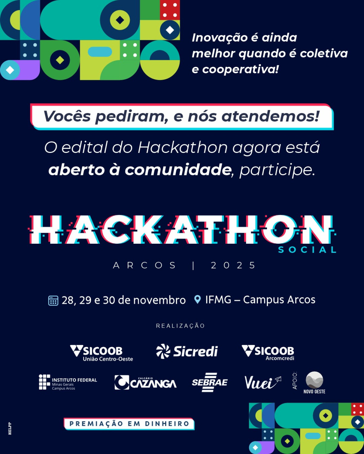 Hackathon Social Arcos 2025: o edital para a comunidade externa está aberto