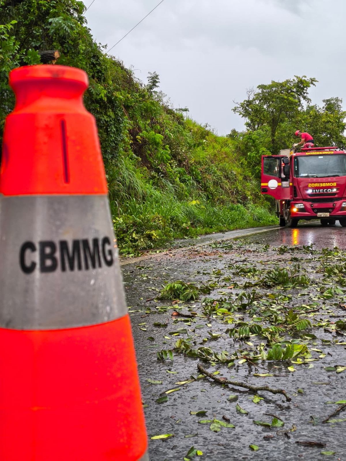 Interdição temporária na BR-354 é resolvida após ação rápida dos bombeiros