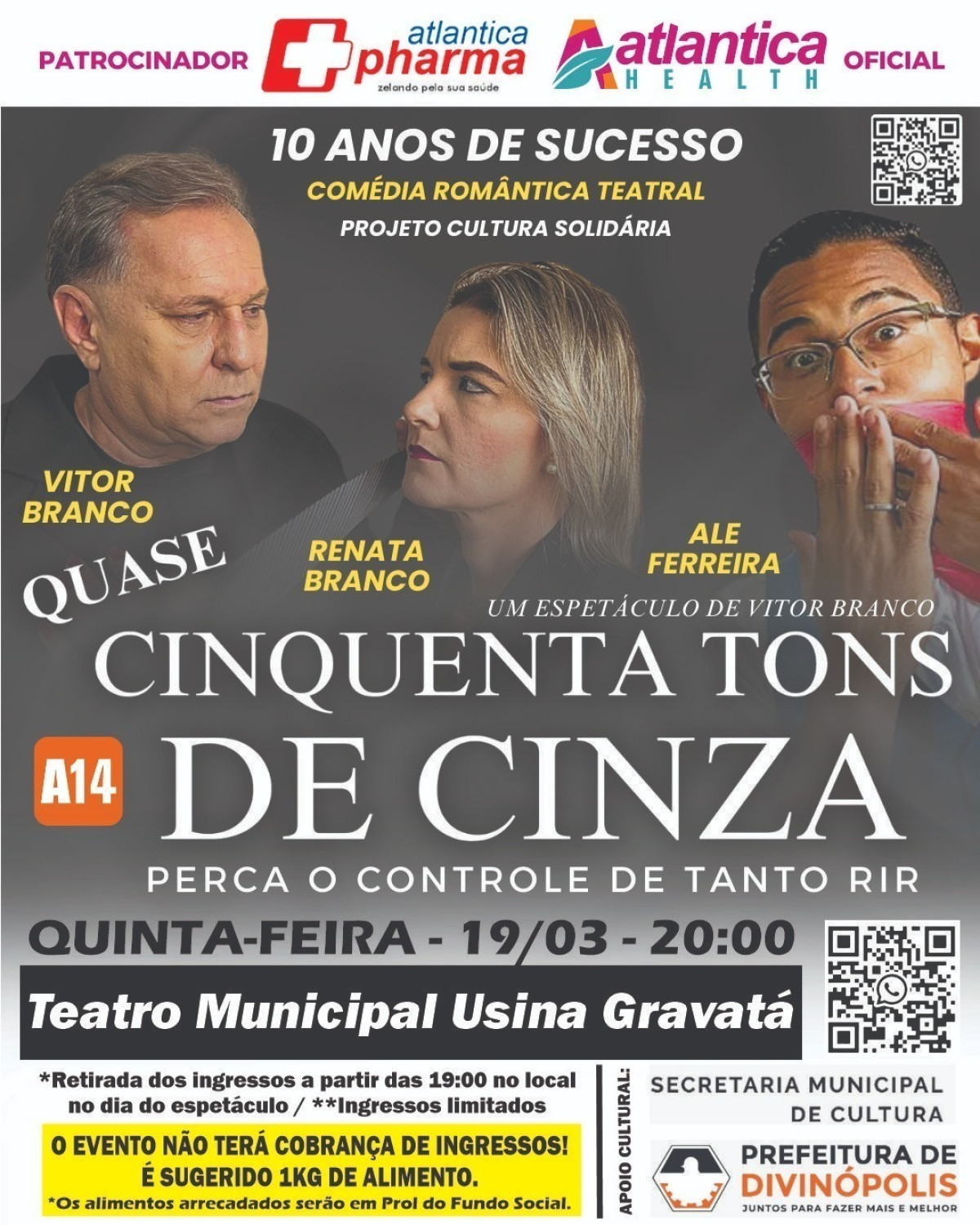 Comédia “Quase Cinquenta Tons de Cinza” celebra 11 anos com turnê solidária