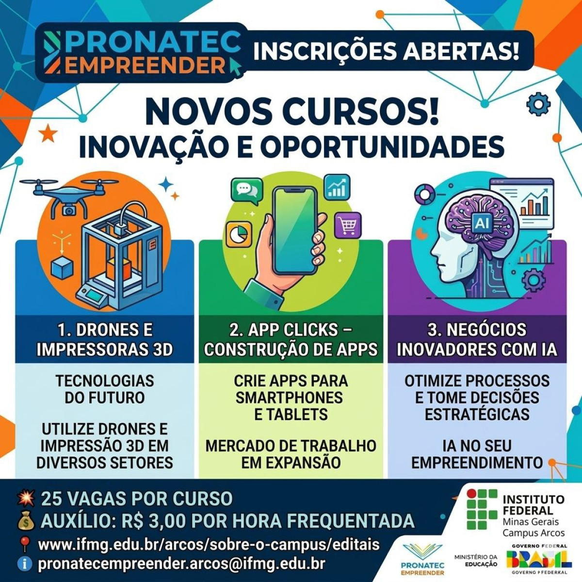 IFMG Arcos anuncia cursos gratuitos voltados para tecnologia e empreendedorismo