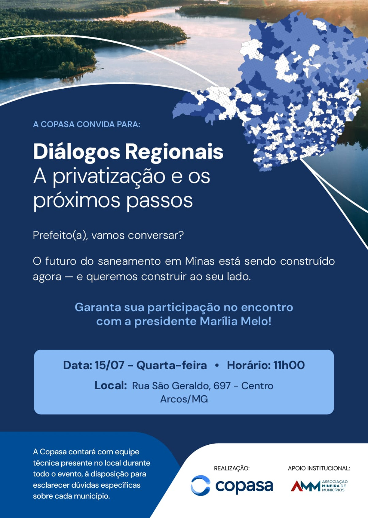 Copasa promove mais uma rodada de encontro para esclarecer dúvidas e fortalecer diálogo com os municípios após a desestatização