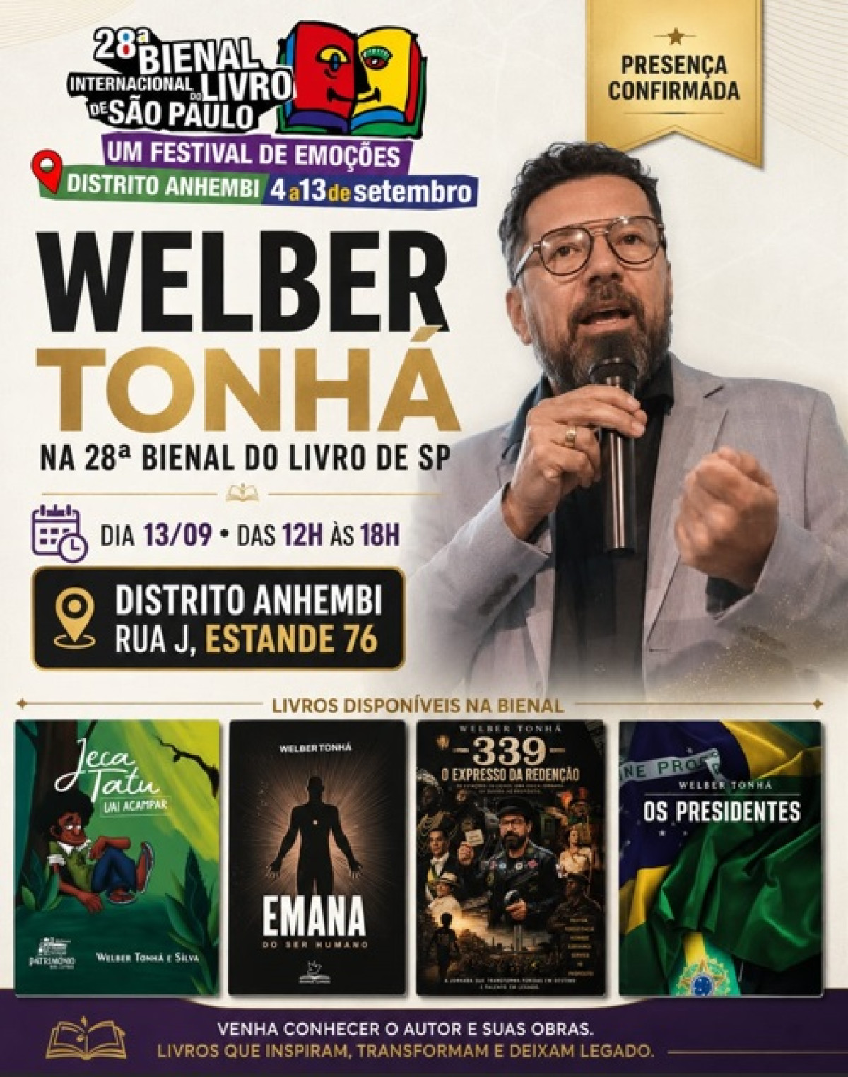 Escritor mineiro leva quatro livros à Bienal Internacional do Livro de São Paulo