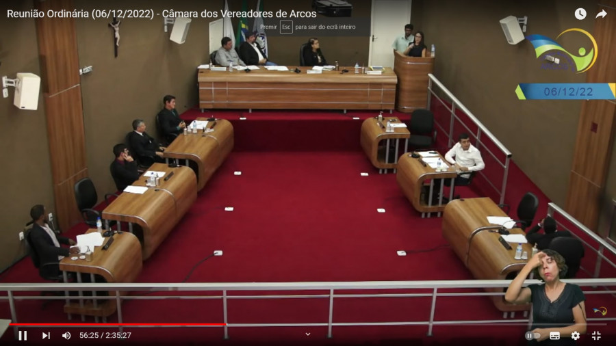 Reunião Ordinária (06/12/2022) - Câmara dos Vereadores de Arcos